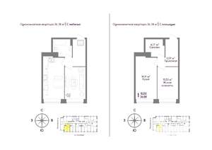 1-к квартира, сданный дом, 36м2, 2/9 этаж