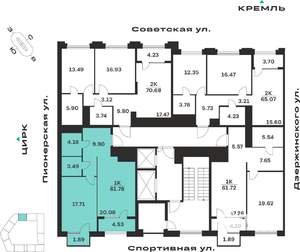 1-к квартира, вторичка, 62м2, 6/10 этаж