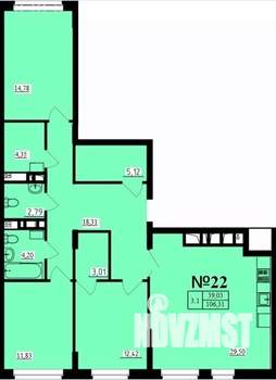 3-к квартира, строящийся дом, 106м2, 5/9 этаж