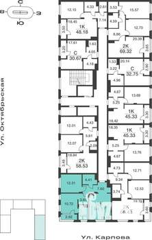 2-к квартира, вторичка, 64м2, 7/9 этаж