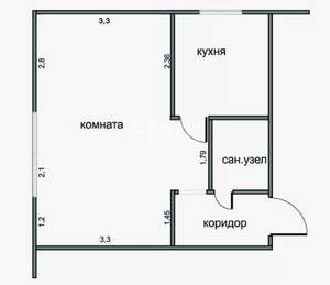 1-к квартира, вторичка, 34м2, 4/4 этаж
