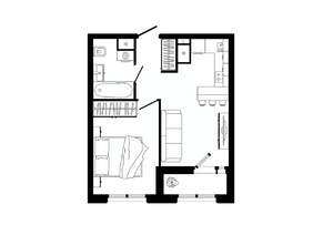 1-к квартира, строящийся дом, 38м2, 17/25 этаж