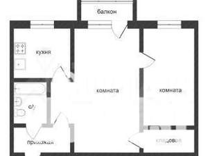 2-к квартира, вторичка, 49м2, 1/5 этаж