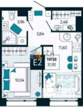 1-к квартира, вторичка, 32м2, 3/16 этаж