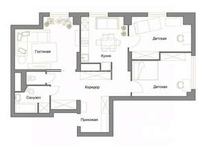 3-к квартира, вторичка, 65м2, 3/4 этаж