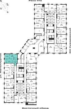 2-к квартира, строящийся дом, 56м2, 1/25 этаж