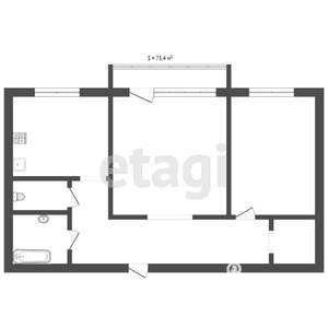 2-к квартира, вторичка, 49м2, 5/5 этаж