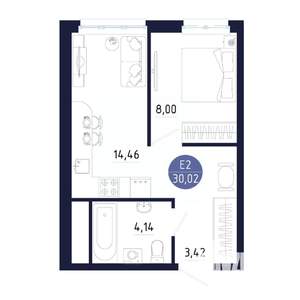1-к квартира, вторичка, 30м2, 25/25 этаж