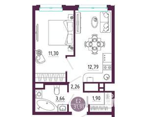 1-к квартира, вторичка, 32м2, 3/10 этаж