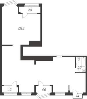 4-к квартира, вторичка, 152м2, 14/24 этаж