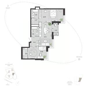 2-к квартира, вторичка, 85м2, 17/21 этаж