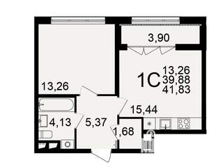 1-к квартира, вторичка, 40м2, 2/18 этаж