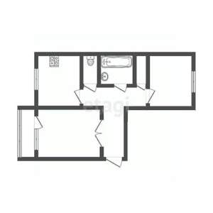 2-к квартира, вторичка, 55м2, 3/3 этаж