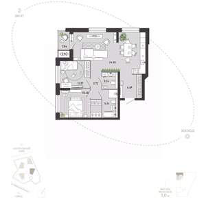 2-к квартира, вторичка, 81м2, 1/21 этаж