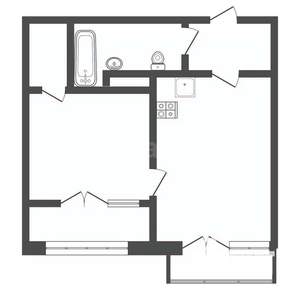 1-к квартира, вторичка, 33м2, 4/5 этаж