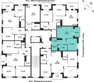 1-к квартира, вторичка, 52м2, 3/4 этаж