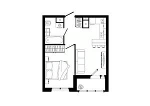 1-к квартира, строящийся дом, 38м2, 3/25 этаж