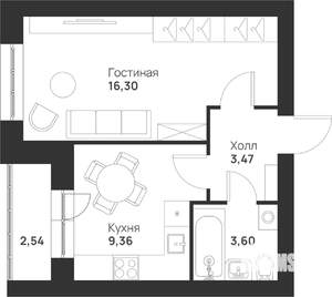 1-к квартира, вторичка, 35м2, 5/5 этаж