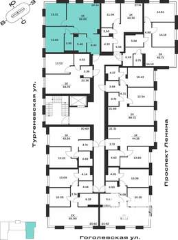 2-к квартира, вторичка, 66м2, 1/7 этаж