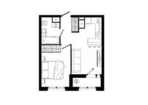 1-к квартира, строящийся дом, 38м2, 3/25 этаж