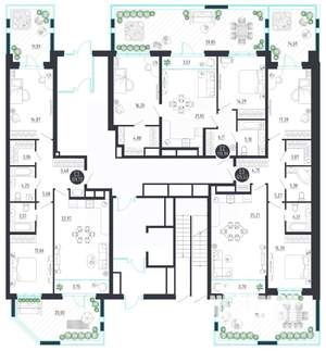2-к квартира, строящийся дом, 129м2, 1/8 этаж