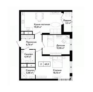 3-к квартира, вторичка, 66м2, 17/25 этаж