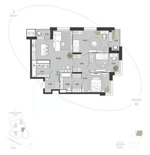 3-к квартира, вторичка, 111м2, 4/21 этаж