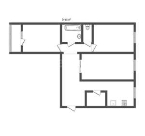 3-к квартира, вторичка, 66м2, 8/9 этаж