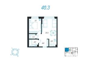 1-к квартира, вторичка, 46м2, 4/24 этаж