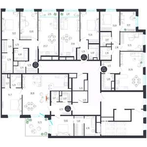 1-к квартира, строящийся дом, 48м2, 7/8 этаж