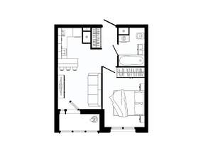 1-к квартира, строящийся дом, 38м2, 7/25 этаж