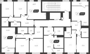 2-к квартира, вторичка, 64м2, 4/4 этаж