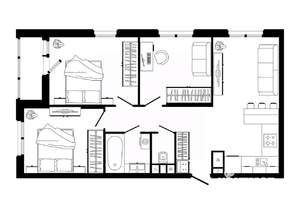 3-к квартира, строящийся дом, 77м2, 7/25 этаж
