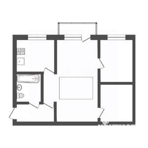 2-к квартира, вторичка, 45м2, 2/5 этаж