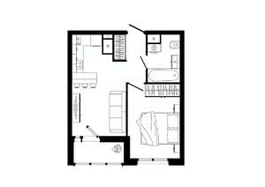 1-к квартира, строящийся дом, 38м2, 20/25 этаж