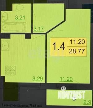1-к квартира, вторичка, 28м2, 1/5 этаж
