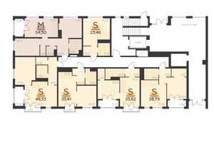 1-к квартира, вторичка, 46м2, 1/5 этаж