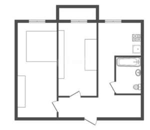 2-к квартира, вторичка, 40м2, 5/5 этаж