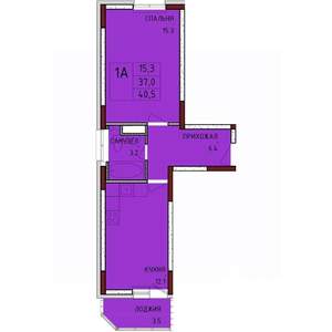 1-к квартира, строящийся дом, 41м2, 3/17 этаж