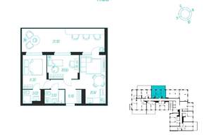 2-к квартира, сданный дом, 78м2, 1/15 этаж