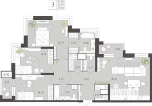 3-к квартира, вторичка, 120м2, 2/21 этаж