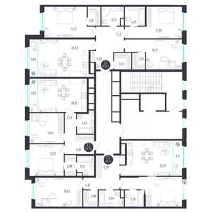 2-к квартира, строящийся дом, 70м2, 6/8 этаж