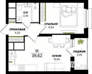 1-к квартира, вторичка, 40м2, 20/25 этаж