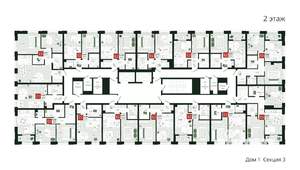 1-к квартира, строящийся дом, 43м2, 2/19 этаж