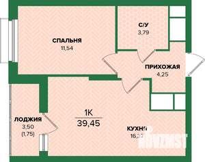 1-к квартира, вторичка, 39м2, 22/25 этаж