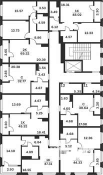 2-к квартира, вторичка, 69м2, 7/9 этаж