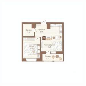 1-к квартира, вторичка, 37м2, 8/14 этаж