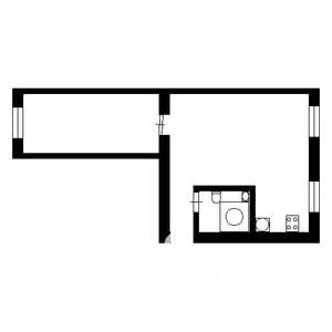 1-к квартира, вторичка, 45м2, 1/4 этаж