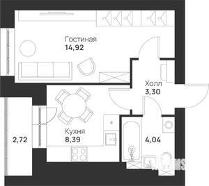 1-к квартира, вторичка, 33м2, 1/5 этаж