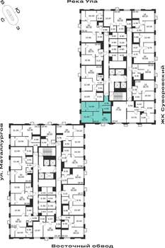 2-к квартира, строящийся дом, 55м2, 3/25 этаж